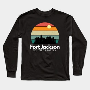 Fort Jackson, South Carolina  // Vintage Sunset Skyline Long Sleeve T-Shirt